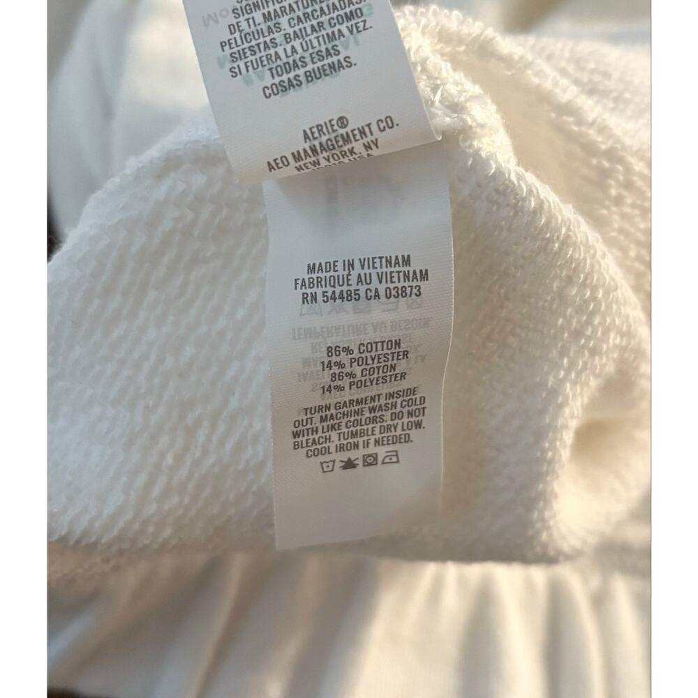 Aerie Women’s Large Barrel Sweatpants Fleece Pull On Elastic Waist Crop - Picture 4 of 8